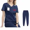 custom Print Logo Medical Scrubs for Women Nurse Dental Surgery Uniforms Ultra Soft Stretch Beauty Sal Work Wear Jogging Set r9oP#