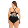 Maillots de bain pour femmes en plus taille maillot de bain pour femmes bandage impression soutien-gorge rembourré bikini split body beachwear bikinis ensembles adolescents 2024