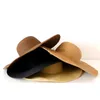 Chapeaux à large bord seau Chapeau de paille d'été 48 cm grand soleil de plage pour grande protection pliable Panama casquettes femme dame Chapeau H240330