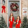 Decorative Flowers 40cm Red Truck Christmas Wreath Fall For Front Door Decorations Farmhouse Autumns Harvest Halloween Thanksgiving