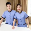 cleaning Service Uniform Short-Sleeved Summer Clothes Suit Hotel Guest Room Hospital KTV Cleaner Aunt Property Cleaning Work Clo G35a#