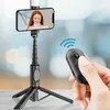 Selfie Monopods Fangtuosi 2023 Ny trådlös vikbar Bluetooth Selfie Stick Monopod med Bluetooth Shutter aluminiumlegering stativ för iPhone 24329