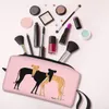 Greyhound Dog Makeup Bag For Women Travel Cosmetic Organizer Fi Head Rest Brindle Hound Storage Toalettetis Påsar B1ap#