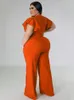 Wmstar Plus Size Vrouwen Jumpsuit Zomer Kleding Solid Sexy V-hals Stedelijke Vrijetijdsbesteding Bodysuit Nieuwe 2023 Bodysuit Groothandel Dropship u8BR #