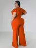 Wmstar Plus Size donne tuta vestiti estivi solido sexy scollo a V urbano per il tempo libero tuta Nuovo 2023 tuta all'ingrosso Dropship u8BR #