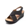 Casual Shoes Low Sandals Woman Leather Lady 2024 Stor storlek Cross Summer klackar Öppen tå kostym Kvinnlig beige andningsbara trosor