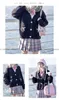 cute Girls Knitted Sweater Autumn Winter Women Cardigan Jacket Heart Pocket JK Uniform Knit Coat Sweet Lady Warm Loose Sweaters w7la#