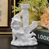 Candle Holders Creative Little Angel Resin Holder Ornaments Pure White Romantic Couple Restaurant Desktop Home Decor Candlestick Props