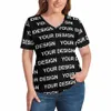 Design anpassade t-shirts anpassade gjorde din bild v hals t-skjorta kortärmad kvinna elegant tee skjorta sommartryck topp plus size e7tb#