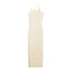 Casual Dresses Summer For Women 2024 Sexy Evening Party Dress Midi Bodycon Long Black Halter Pink Backless