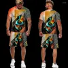 Męskie dresy Hip Hop T Shirt ITi Zestaw nadruku z krótkim rękawem Summer Casual T-shirt/Shorts/Dwuczęściowy garnitur 2023 Mass Men dostawa dhkxl
