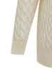 ONELINKスエードウールベージュホワイトケーブルブレードニットプラスサイズの女性オープンカーディガンセーター特大l-3xl衣類秋冬2022 x5qm＃
