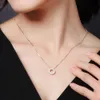 2024 New Trendy Circle for Women Simple Stylish Cubic Zircon Clavicle Chain Necklace Designer Wedding Jewelry