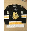 24S Minnesotas Duluth hermantown Chad Huttel broder couture maillot de hockey cousu personnalisé n'importe quel nom