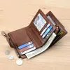 Porte-monnaie pour hommes Portefeuille RFID Blocage Homme PU Portefeuille en cuir Zipper Busin Titulaire de la carte Mey Sac Portefeuille Mâle x6sQ #