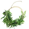 Guirlande de fleurs artificielles décoratives, couronne créative de plantes, perles en bois, décoration de maison, Style frais, porte de printemps suspendue au mur de mariage