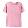 Ny 2023 Ladies Spring Summer Plus Size Tops för kvinnor stor storlek Kort ärm O-halsrosa t-shirt 3xl 4xl 5xl 6xl y8cc#