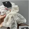 Hair Rubber Bands Korean New Summer Super Fairy Lace Floral Detachable Bow Streamer Large Size Elastic Scrunchy-Band Rope A Dhgarden Dhqq7