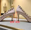 Designer Rivets Nude pumps shoes Women Business Party Wedding Stiletto Heeled Kitten Heel shoes Patent Leather Women Sexy Leather shoes Daily Outfit