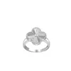 Designer Van High Edition Clover Ring End Mode vielseitig 18K Natural White Fritillaria Red Achate i