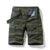 Multi Pocket Shorts flera fickor Summer Men Cotton Print Casual Shorts Striped Short Pants Beach Pants 240313