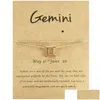 Bracelets de cheville du zodiaque pour femmes, 2021 simples, 12 Constellations, bijoux de pied, vente en gros avec carte-cadeau, livraison directe Dhx6J