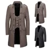 Men's Trench Coats Men Coat Washable Slim Fit Autumn Winter Solid Color Coldproof Overcoat Windproof