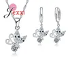 Ensemble collier et boucles d'oreilles en argent Sterling 925, mignon papillon, accessoires à la mode pour femmes