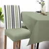 Chair Covers Gray Green Stripes Cover Set Kitchen Stretch Spandex Seat Slipcover Home Decor Dining Room