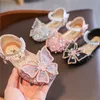 Sandalen Kind Mädchen Sandalen Strass Schmetterling Perlen Sommer Casual Street Dance Kinder Schuhe 240329