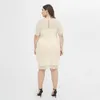 Plus Size Dresses Summer Party Dress Women Clothing Midi Mesh Long Sleeve Lace Elegant Bodycon Xl-4Xl Evening Office Ladies Suitplus D Otjxn