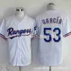 Camisa de beisebol da MLB Rangers 53 Garcia bordada de beisebol