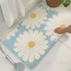 Carpets Daisy Bathroom Mat Nordic Carpet Bath Room Floor Floral Absorbent Anti Slip Pad Bathmat Doormat Home Decor