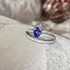 Kluster ringer meibapj naturligt vatten droppe tanzanite ädelsten klassisk ring för kvinnor 925 sterling silver fina bröllop smycken