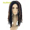 Perücken Lange Dreadlocks-Perücke für Männer, synthetische schwarze Dreadlocks, gerade Häkelhaar, Flechten, Mittelteil, Haarperücken, tägliche Perücke