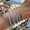 Tennis Haute Qualité Personnalisable Diamant Chaîne Bijoux 925 Sterling Sier 2Mm M 4Mm Cz Zircone Cubique Mode Charme Moissanite Bracelet Otesq