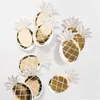 Wegwerpservies 8-delige papieren borden Ananasvormige feestartikelen Gouden stempelplaat