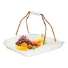 Plates Stackable Bread Basket Bakery Tray With Handles Supplies Container For Shopping Small Supermarket