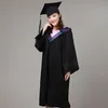 6style University Graduati Gown Student High School Uniformen Klasse Team Wear Academic Dr für Erwachsene Bachelor Robes + Hat Set H3i6 #