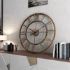 Современные 3D большие настенные часы с римскими цифрами в стиле ретро, круглые металлические утюги, точные бесшумные скандинавские подвесные украшения, украшения для гостиной 240318