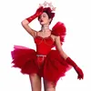 Gogo Jazz Dancing Drag Queen Cosutme Women Tutu Red Dr Party Festival Clothing Nightclub Rave Outfit Performance Clothes U5JJ#