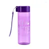 Bouteilles d'eau 500 ml bouteille transparente carrée en plastique de boisson en plastique tasse de lait de jus froid extérieur avec une fuite de corde portable