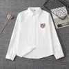 Japanse Student Schooluniformen Lg Mouw Leuke Wit Shirt Voor Meisjes Pocket Borduren School Dr Jk Matrozenpakje Tops Vrouwen p73t #