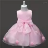 Meninas Vestidos Menina Nascida Adorável Sem Mangas Branco Rosa Vestido Crianças Macio Vestidos Infantis Princesa Criança Bebê Festa Drop Delivery Materni Dhzcn