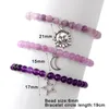 Strand 3pcs/set Sun Moon Star Charm Bracelets Natural Stone Chalcedony Bracelet Set For Women Men Quartzs Jades Yoga Bangles Jewelry