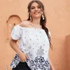 plus Size Floral Print Summer Elegant Top Women Short Sleeve Sl Neck Loose A-line Blouse Female Large Size Casual T-shirt Tee y0m0#