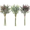 Fiori decorativi Ramo di piante in plastica Tessuto Foglie di eucalipto artificiale Artigianato Bouquet da sposa Composizione floreale Decorazioni per le vacanze in giardino