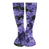 Skarpetki dla kobiet lawendowe kwiatowe pończochy fioletowe urocze kwiat miękki miękki mody