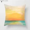 Oreiller aquarelle du paysage bleu casse de paysage océan socle arc-en-ciel décoration maintien canapé coussin coussin de coussin de maison y240401