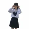 japońskie koreańskie mundury szkolne dziewczęta JK mundure lg/krótkie rękawe Suior High School Sailor Navy Cosplay Cosplay G2my#
